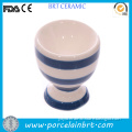 White and blue ceramic custom Egg Cup
